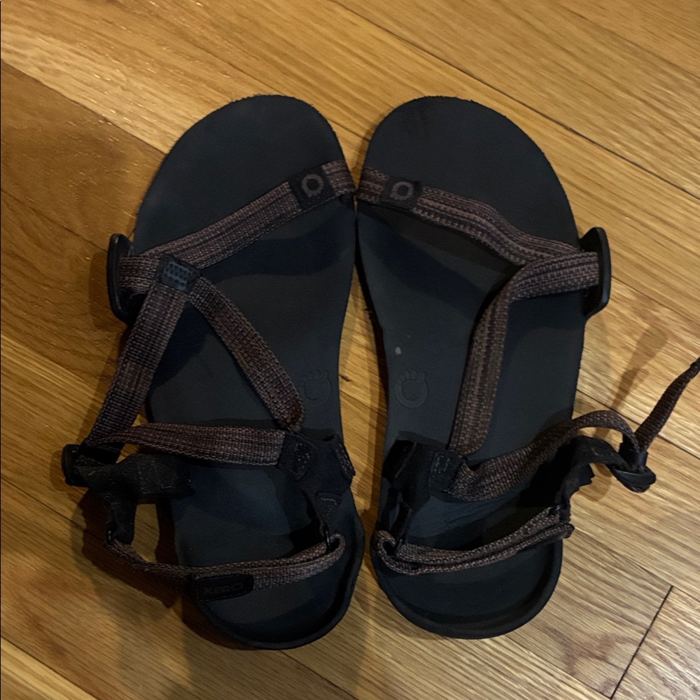 Women's Black and Brown Sandals